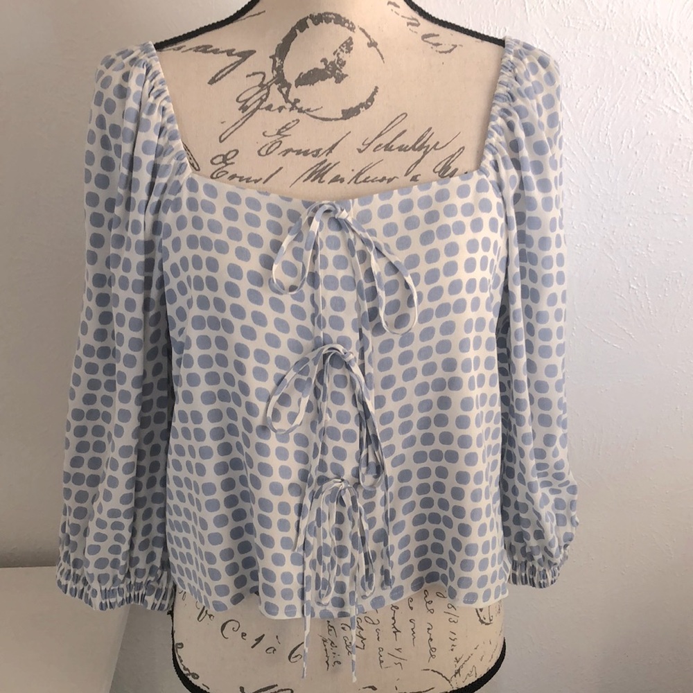 Lucy Paris Polkadot Blue Blouse